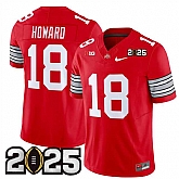 Men's Ohio State Buckeyes #18 Will Howard Red 2025 CFP Final Patch F.U.S.E. Vapor Limited Stitched Football Jersey,baseball caps,new era cap wholesale,wholesale hats